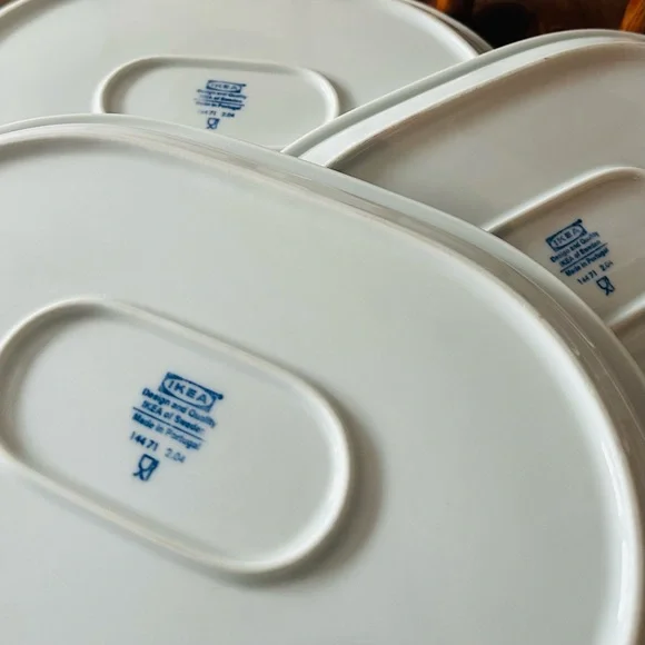 Set of 3 Vintage IKEA White Oval Plate Portugal Used - Picture 2 of 5